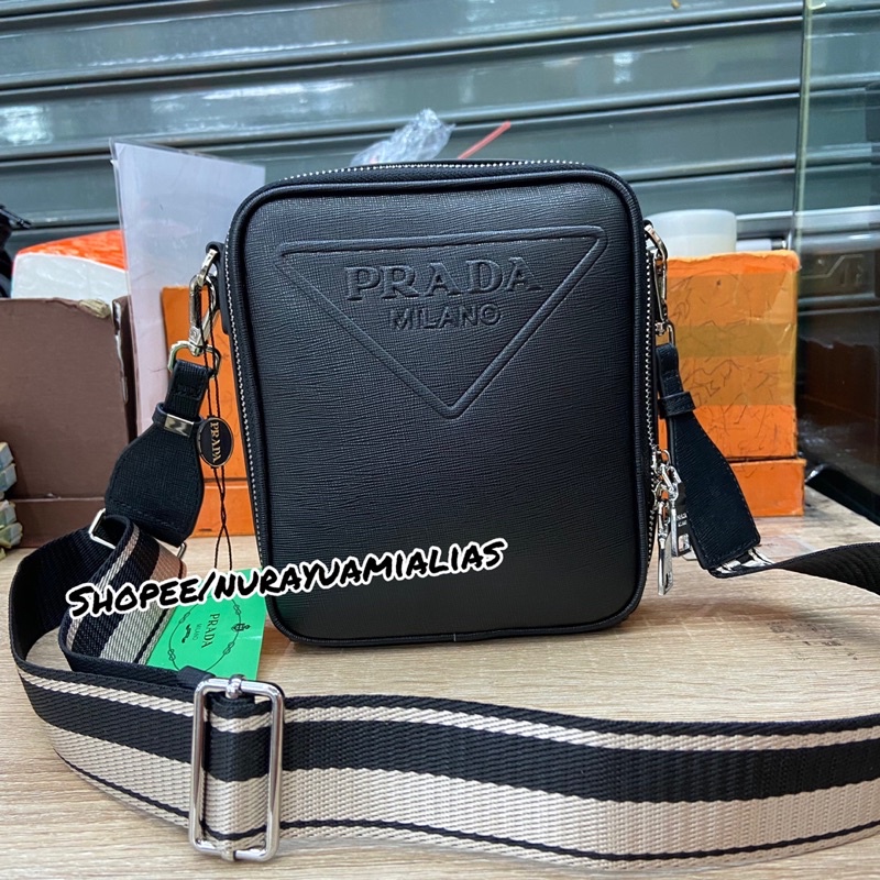 tas selempang pria wanita mini prada import