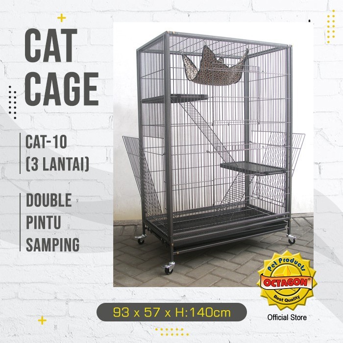 Kandang Kucing Tingkat Kandang Octagon 3 Tingkat JUMBO CAT10
