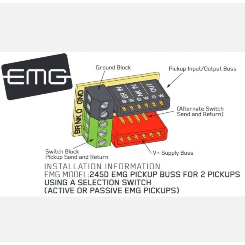 soket EMG pickup buss for solderless pickup aktif or pasif original EMG 245D