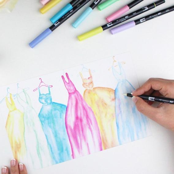 

Tombow Dual Brush Pen ABT, Pastel Palette, set 10 colors