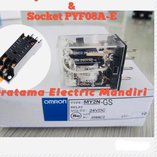 OMRON Relay MY2N-GS MY2N 24VDC 24V dan Socket PYF08A-E ORIGINAL