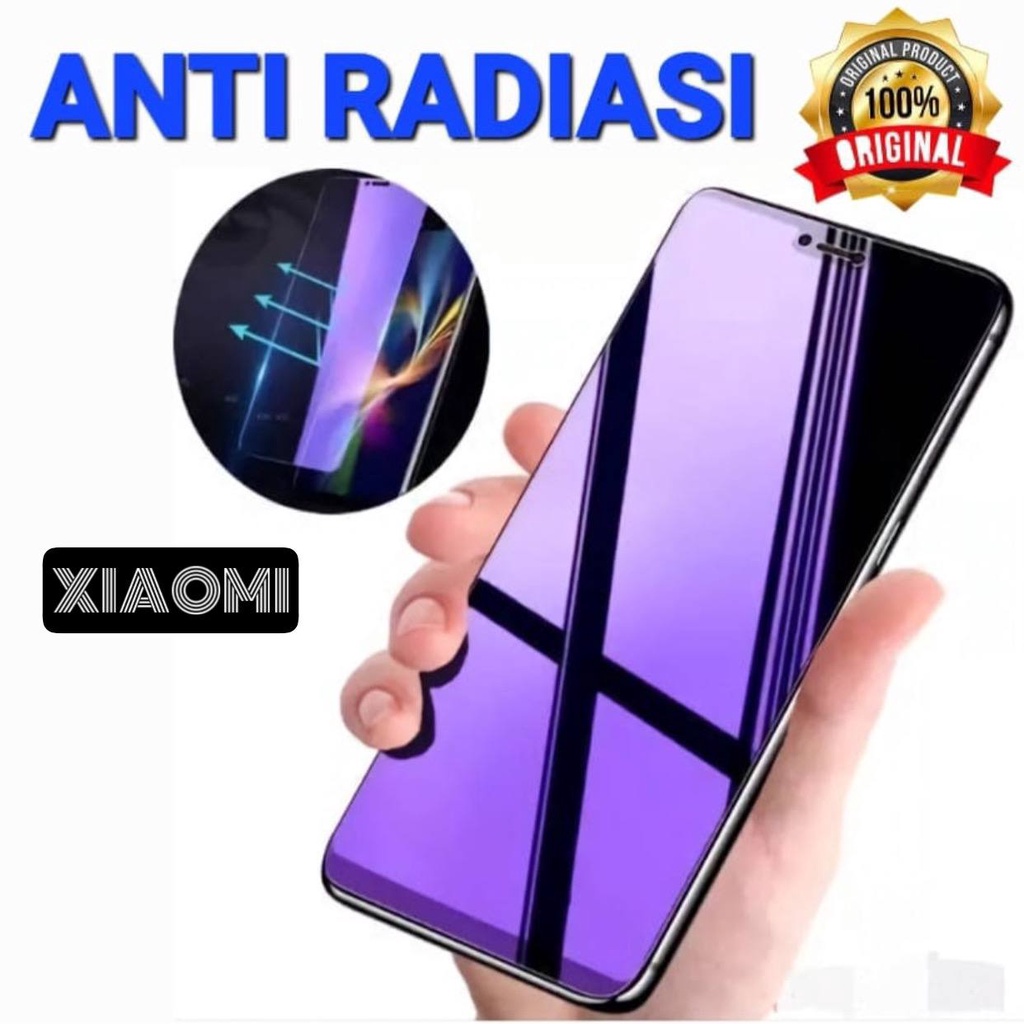 TEMPERED GLASS ANTI RADIASI 100D TG KACA BLUESCREEN ANTI RADIASI HP Xiaomi Poco M3 Pro X3 Redmi S2 K