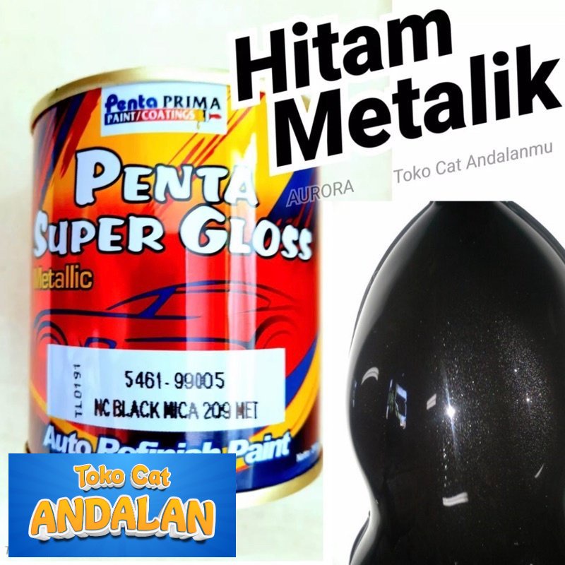 

Toko Cat Andalan - Cat Penta Super Gloss NC Black Mica 209 Met 200ml Hitam Metalik / Metallic Metalic Duco Duko Diko Semprot Mobil Sepeda Motor | Toko Cat Andalan Mobil dan Motol