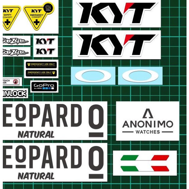Stiker / Sticker Helm KYT Full Set Leopard - Dalla Porta - Putih
