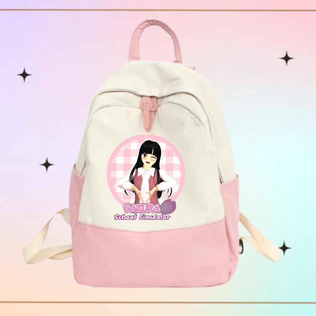 TAS SEKOLAH ANAK MOTIF SAKURA SCHOOL SIMULATOR (Free Nama)