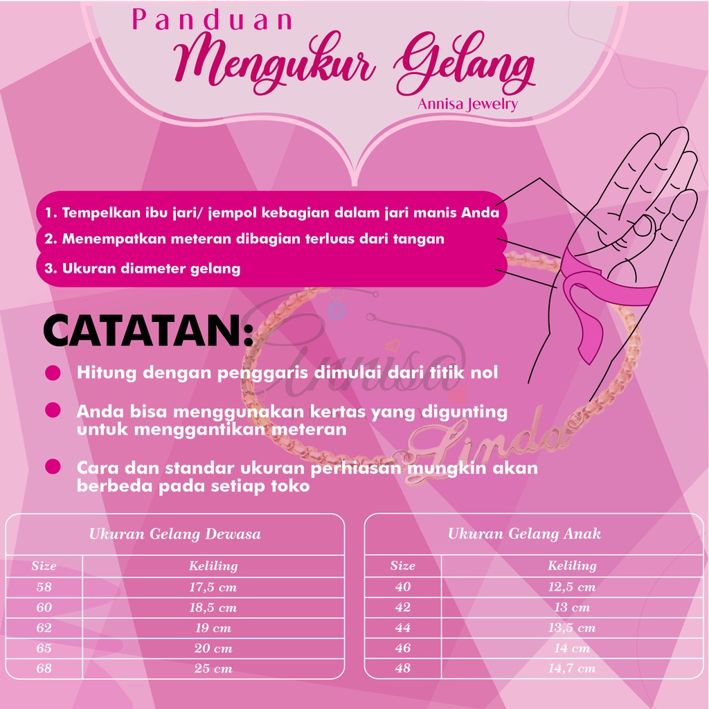 Gelang Nama Titanium Model Plat Love Terbaru Free Cincin