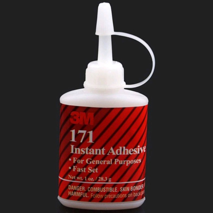 Lem ban mobil rc karet keramik plastik metal instant glue 3m 171 kayu