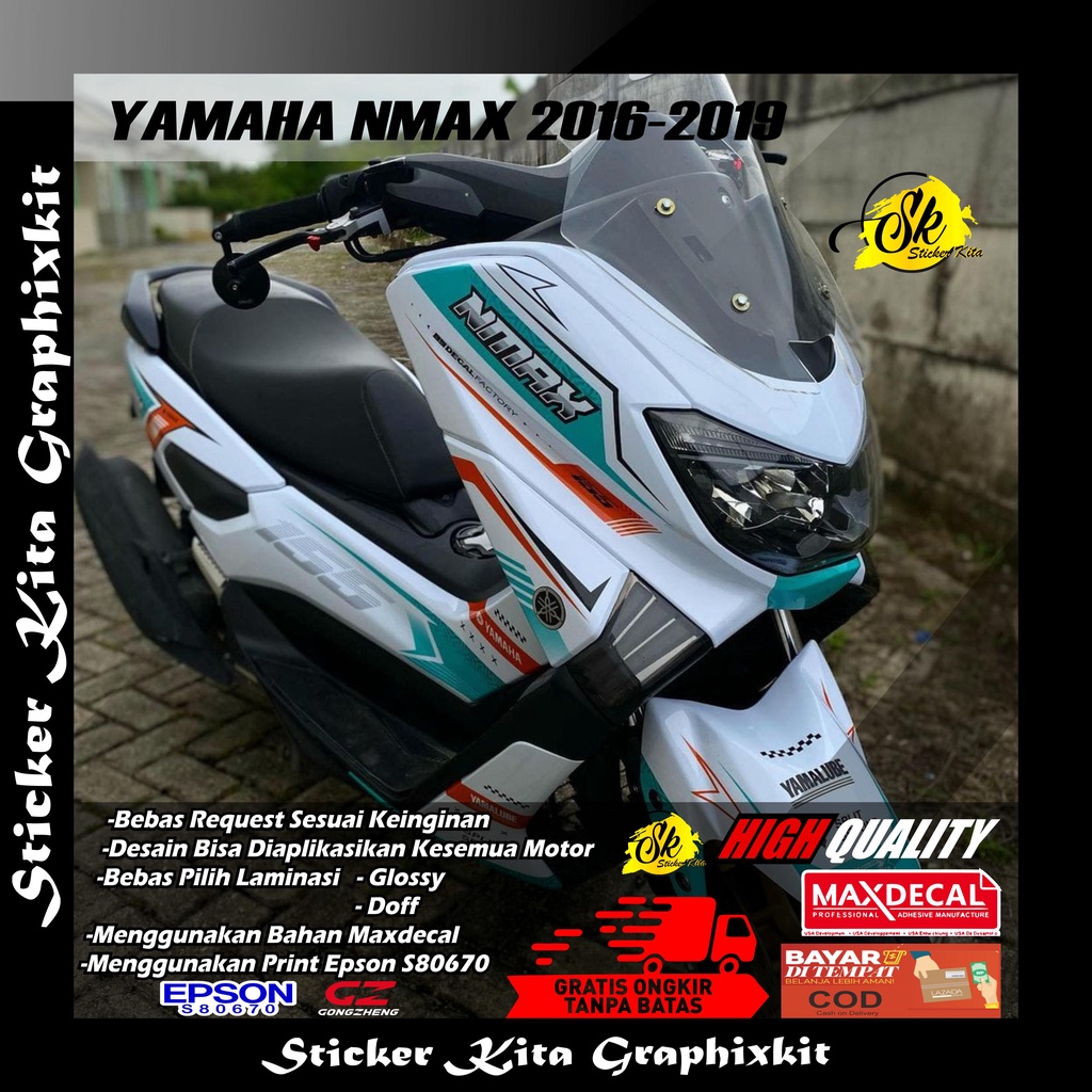 211 DECAL STICKER FULLBODY MOTOR YAMAHA NMAX LAMA 2016-2019 SIMPEL ELEGANT FREE REQUEST