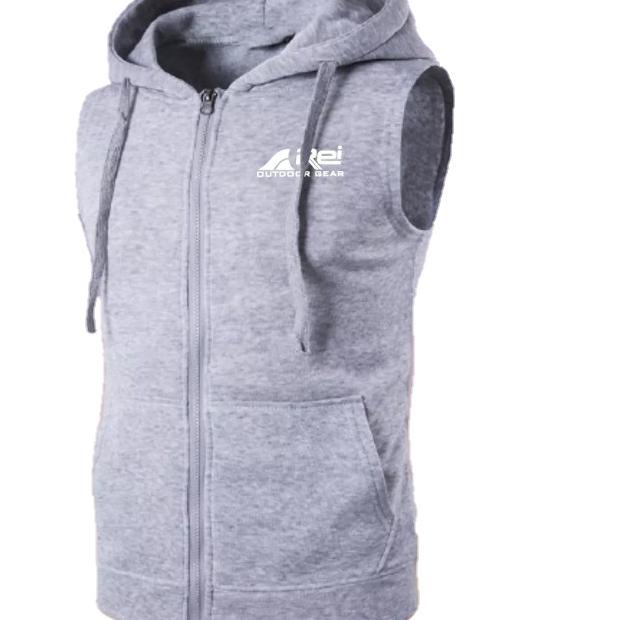 Rompi Pria Hoodie vest Rei outdor - Hitam, M