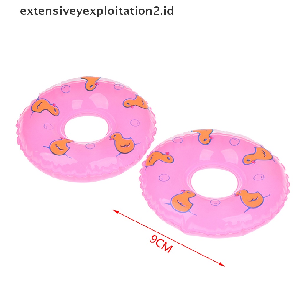 2 Pcs Miniatur Ban Renang Bentuk Bebek Untuk Rumah Boneka