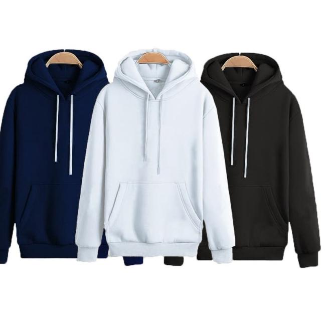 GARAF SWEATER POLOS PRIA HOODIE JUMPER POLOS JAKET PRIA PAKAIAN COWOK - Putih, M