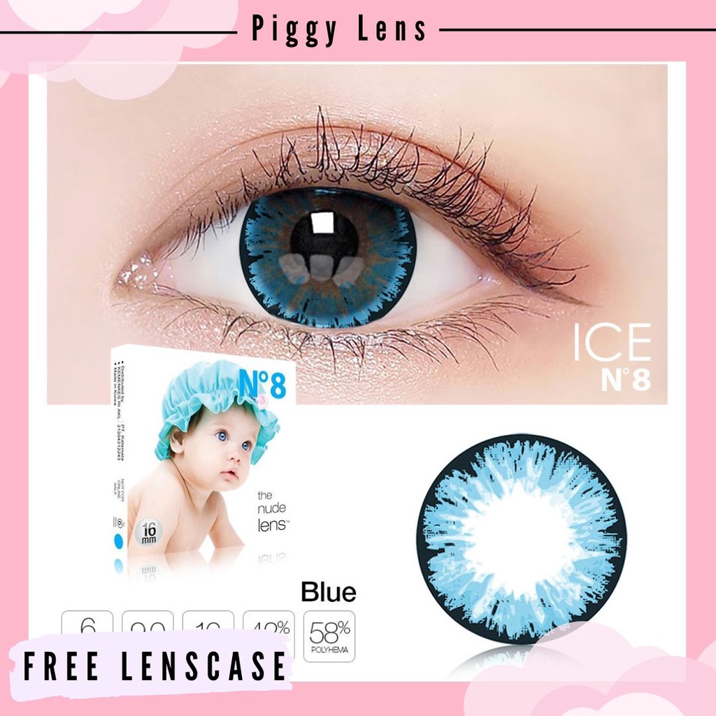 SOFTLENS ICE N8 COLOR BIG EYES 16MM MINUS 2.25 SD 6.00 FREE LENSCASE