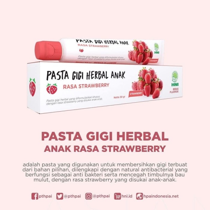 PASTA GIGI HERBAL ANAK STRAWBERRY HNI HPAI
