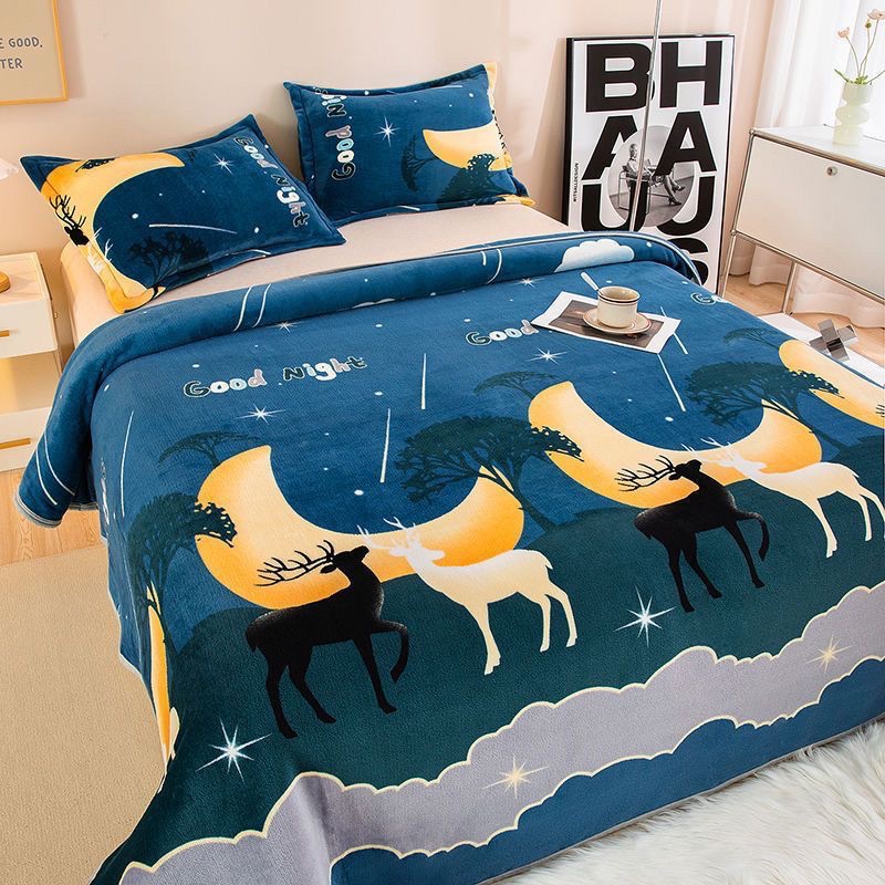 New Selimut Bulu Dewasa Size 140x200 Termurah-Rusa bulan140