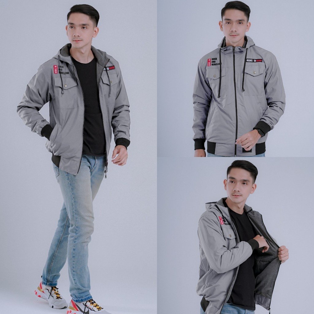 Jaket Semi Parka Taslan Original Rebel / Jaket parka / Jaket Motor / Jaket Anti Air