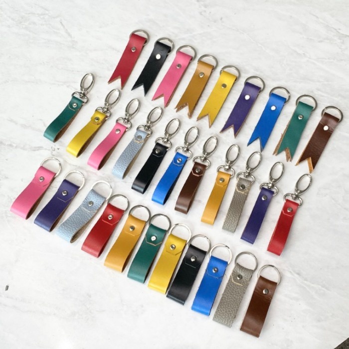 gantungan kunci lanyard kulit asli gratis ukir nama panjang 5 cm