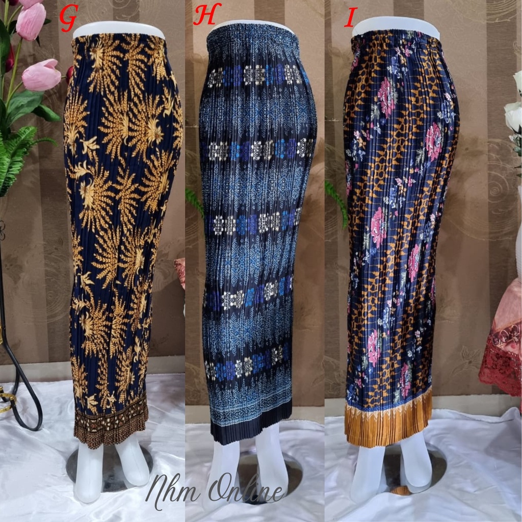 Rok Plisket Bawahan Kebaya Batik Elena instan