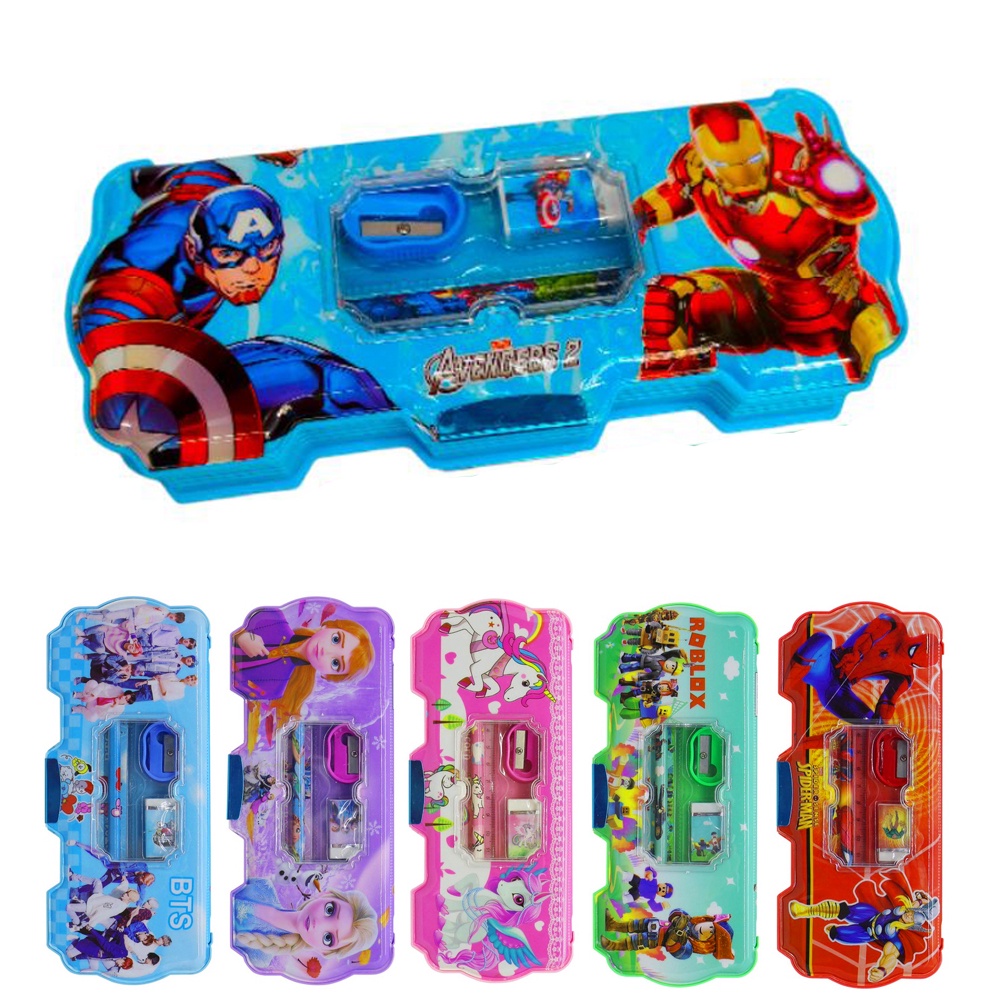 

Kotak Pensil Besar Magnet Gambar Roblox Unicorn Frozen BTS Spiderman Avengers Lengkap Isi Set Tempat Pensil Penggaris Penghapus Serutan