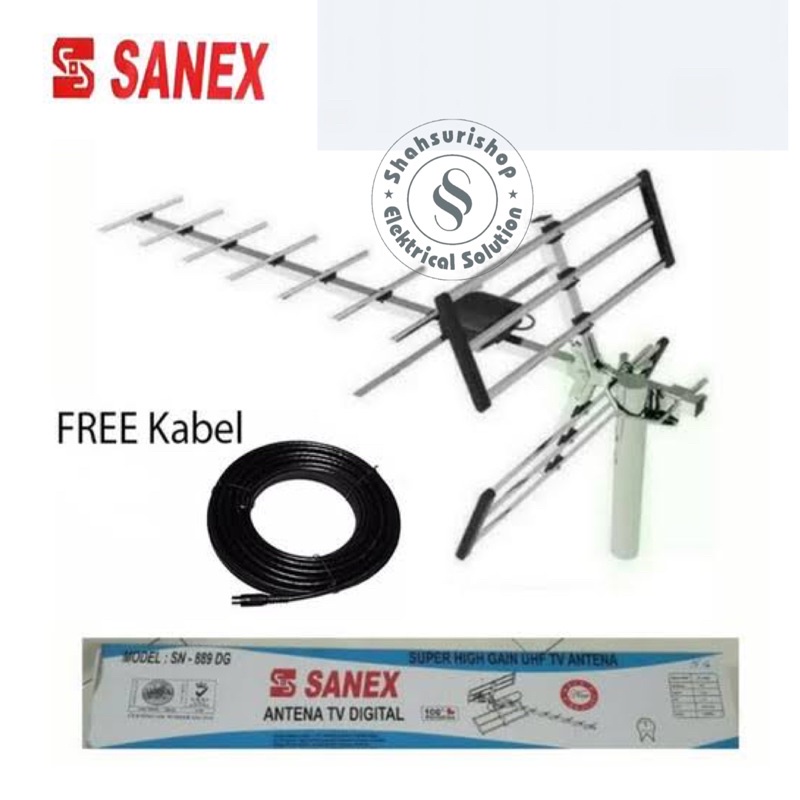 SANEX ANTENA TV DIGITAL SN-889 DG ANTENNA OUTDOOR FREE KABEL