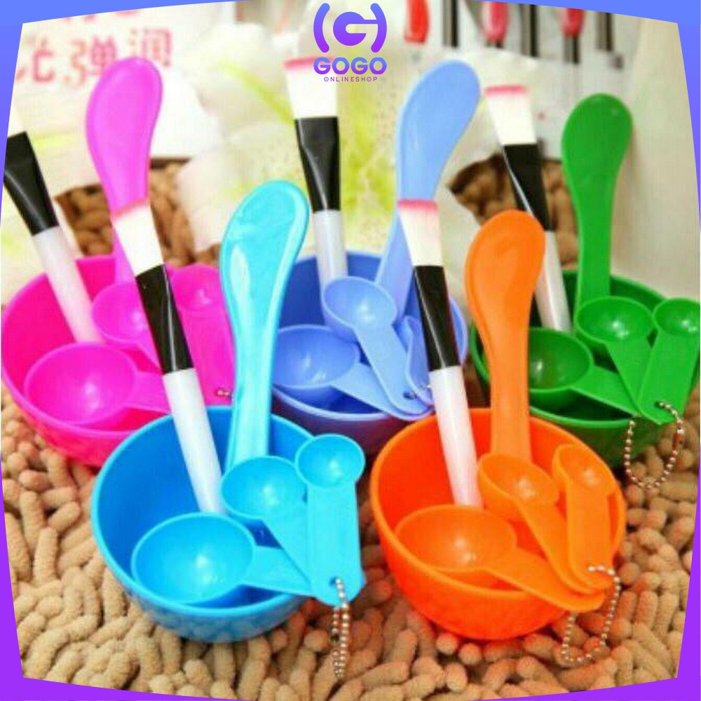 GOGO-K28 Mangkok Masker Set 4IN1 / Mangkuk Masker Set Plus Kuas Sendok dan Pengaduk / Mask Bowl
