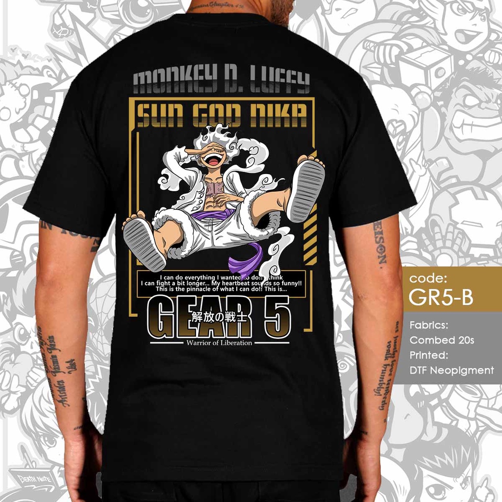 KEMEJA LUFFY GEAR 5 ONE PIECE, JOYBOY SUN GOD NIKA
