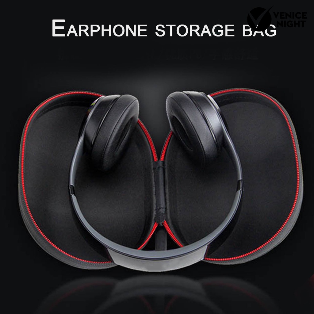 (VNEP) (Berkabel) Portable Anti-falling Shockproof Headphone Storage Pouch Container with Buckle