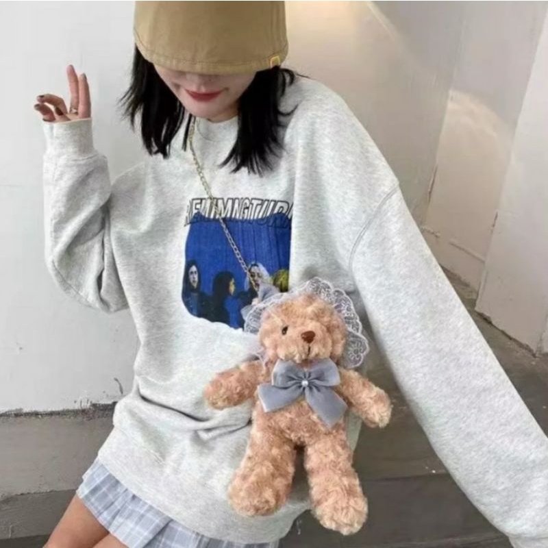 dem_sare / DS1174 Beruang Cimory Tas Selempang Boneka Lucu Tas bulu selempang bahu Selempang Tali Rantai Wanita Fashion