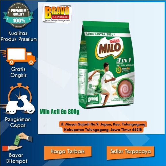 

Bravo Supermarket - MILO 3in1 ACTIV-GO Susu Coklat Pouch 800g