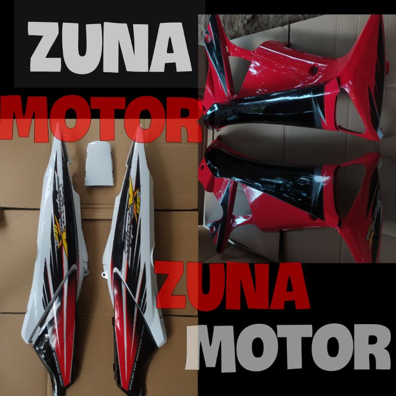 Cover Bodi dan sayap supra x 125 D old 2005 2006  merah putih