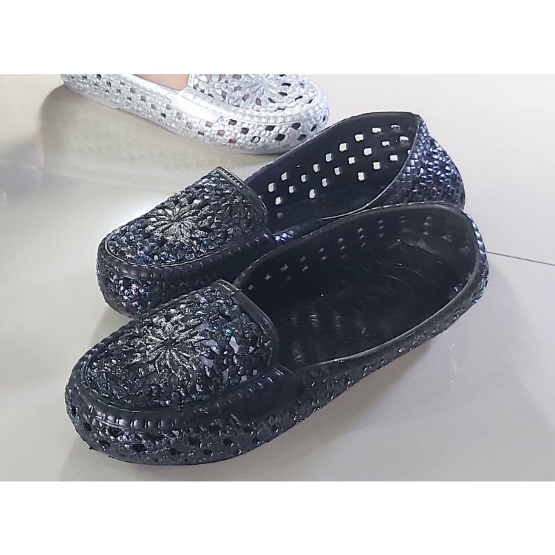 Sepatu Karet Wanita Q1211 Jelly Shoes Empuk Selop Slip On