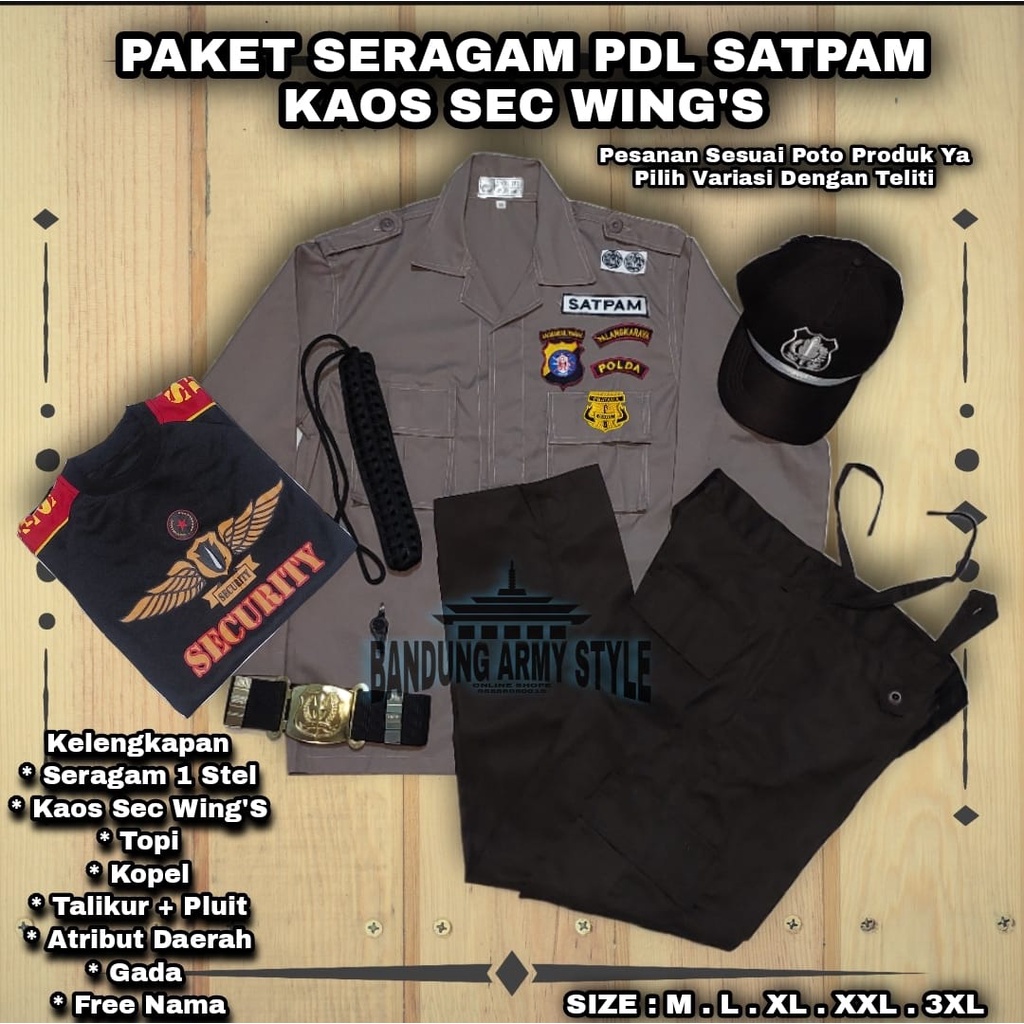 Seragam PDL security terbaru / Seragam PDL terbaru paket  LENGKAP / Seragam Security Coklat / PDL CREAM / PDL COOKLAT /SERAGAM PDL