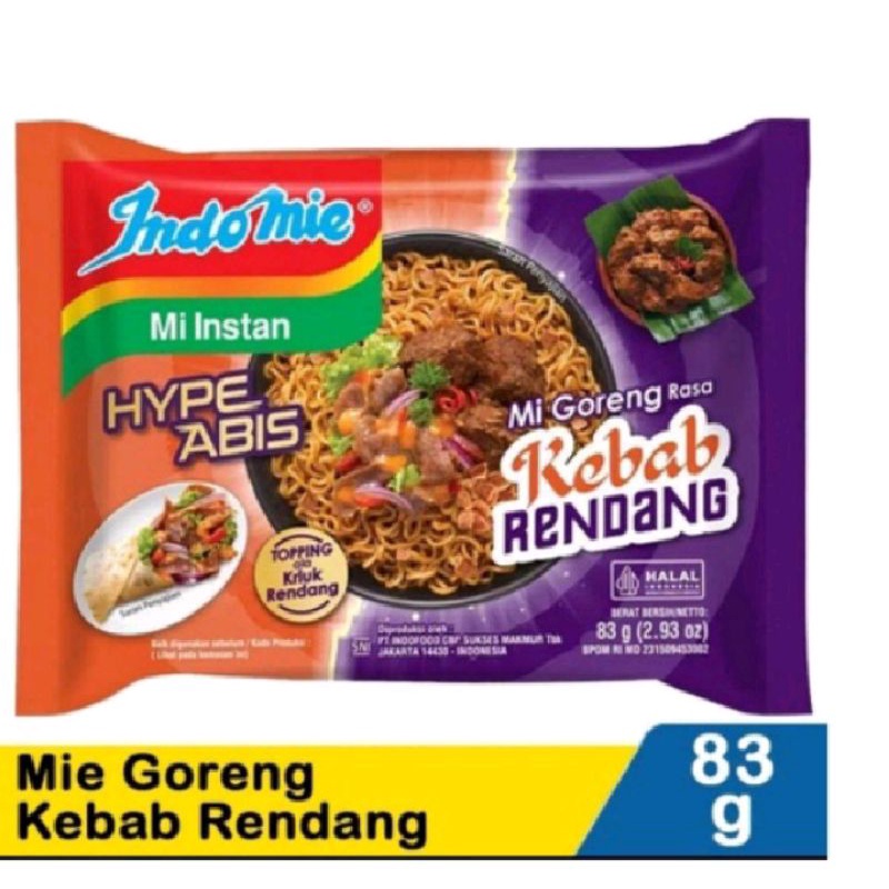 

Indomie goreng rasa Kebab Rendang 83gr