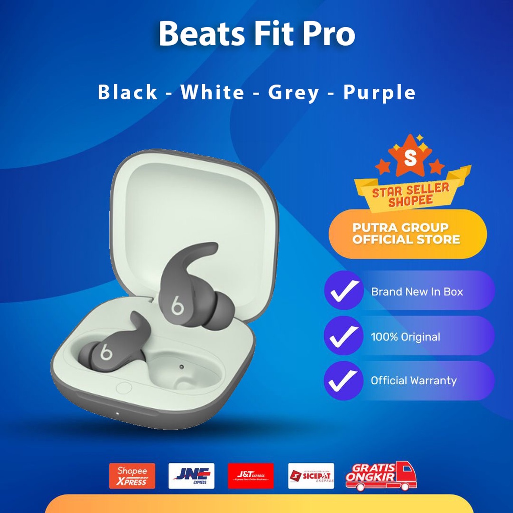 Earphone Fit Pro Noise Cancelling Black White Purple Gray