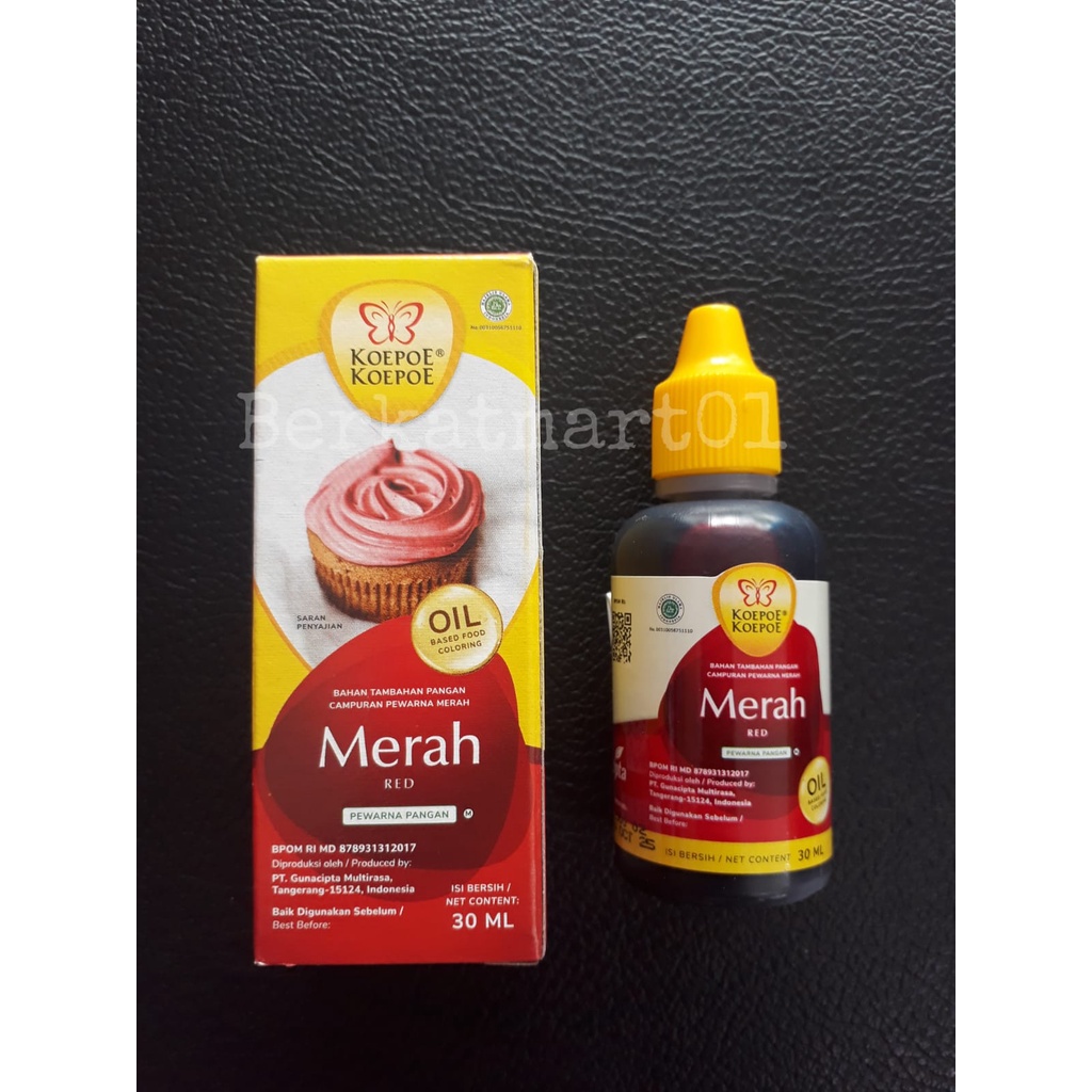 Pewarna Koepoe koepoe Oil based 30ML kupu kupu coloring new - MERAH