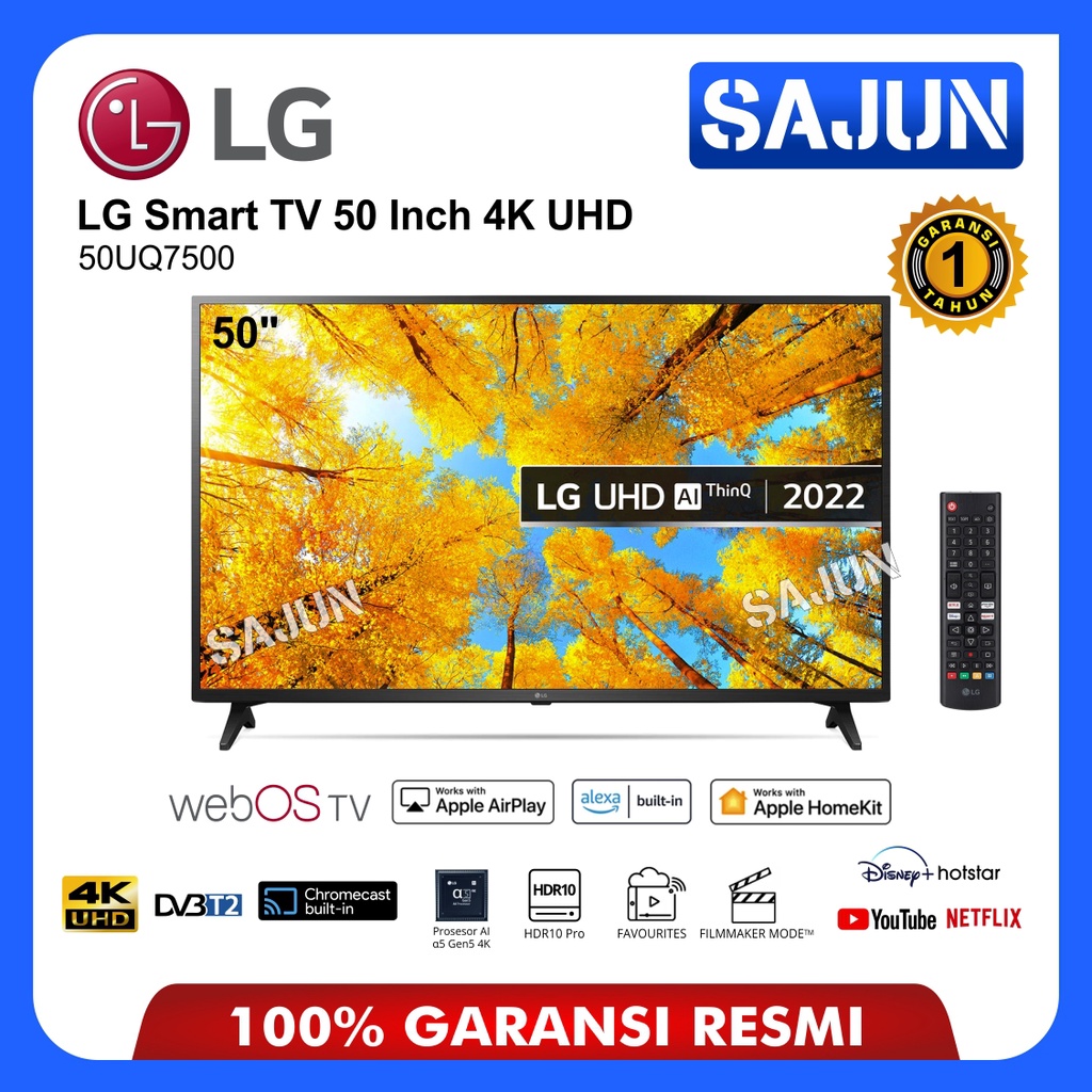 LG LED TV 50UQ7500PSF UHD Smart TV 50UQ7500 4K TV 50UQ75 Free Packing Kayu