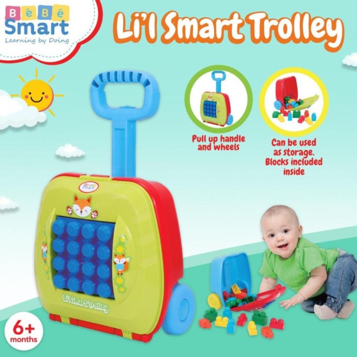 homimart I BEBE SMART LIL SMART TROLLEY MAINAN ANAK BLOK WARNA-WARNI
