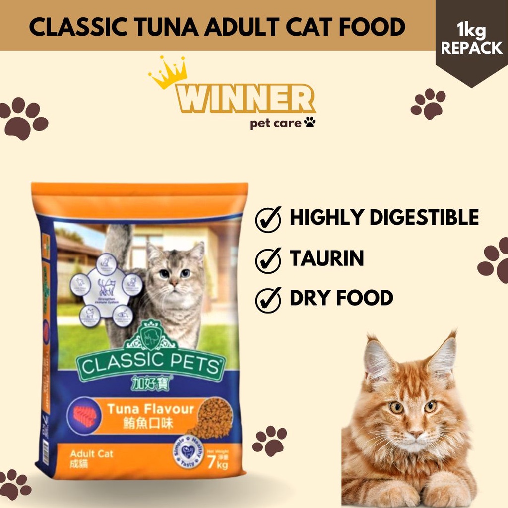 Classic Tuna Adult Cat Food Repack 1kg