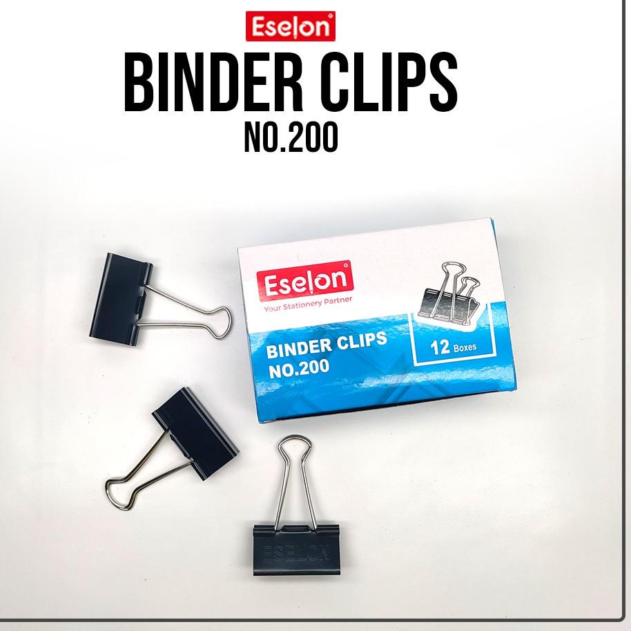 

BEST SELLER Binder Clip / Klip / Double Clip / Penjepit kertas Eselon 200 1 box isi 12pcs ご