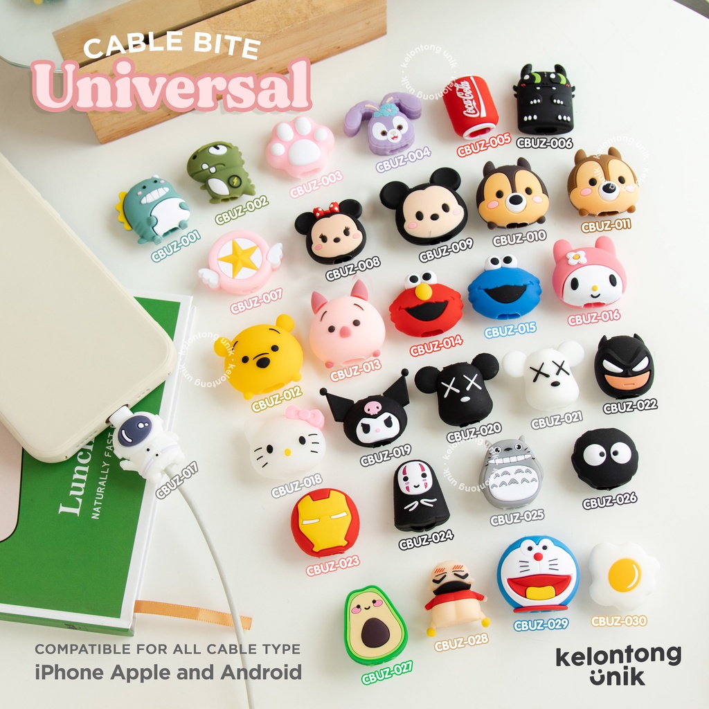 CARTOON - Cable Bite Universal/ Pelindung Ujung Kabel/ Cable Saver/ Cable Protector (Compatible for iPhone &amp; Android)