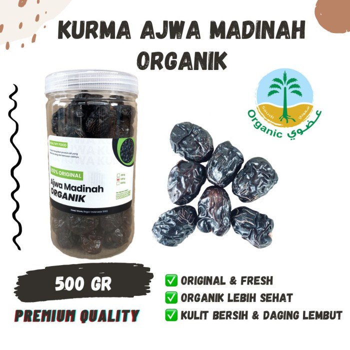 

KURMA AJWA ORGANIK 500gr Ajwa Premium Ajwa Madinah Ajwa Grade 1 Ajwah