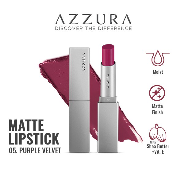 AZZURA Matte Lipstick with Vitamin E dan Shea Butter