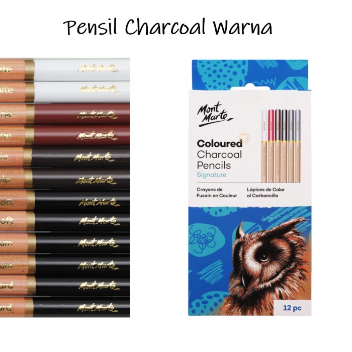 

Mont Marte Coloured Charcoal Pencils Set 12