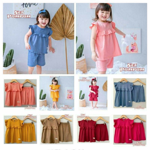JAYA_CO Setelan Anak PomPom