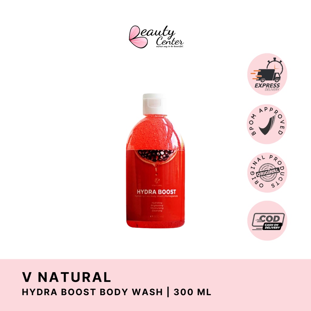 V Natural Brightening Body Wash - Hydra Boost / Pomegranate ( Merah )