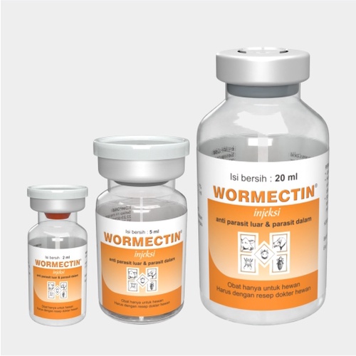 WORMECTIN 20 ML  Obat Jamur, Cacing, Parasit Untuk Kucing,Anjing,Sapi,Kelinci,Kambing