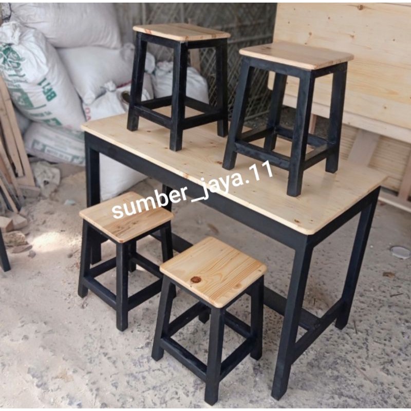 set meja makan warkop rumah makan resto