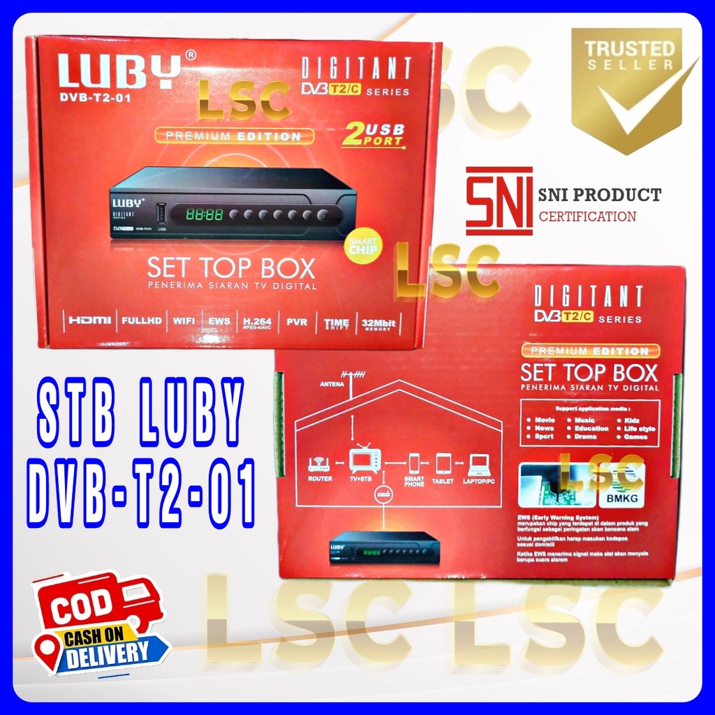 STB LUBY DVB-T2-02 Dan T2-03 SET TOP BOX Siaran TV Digital Full HD PREMIUM EDITION SMART CHIP