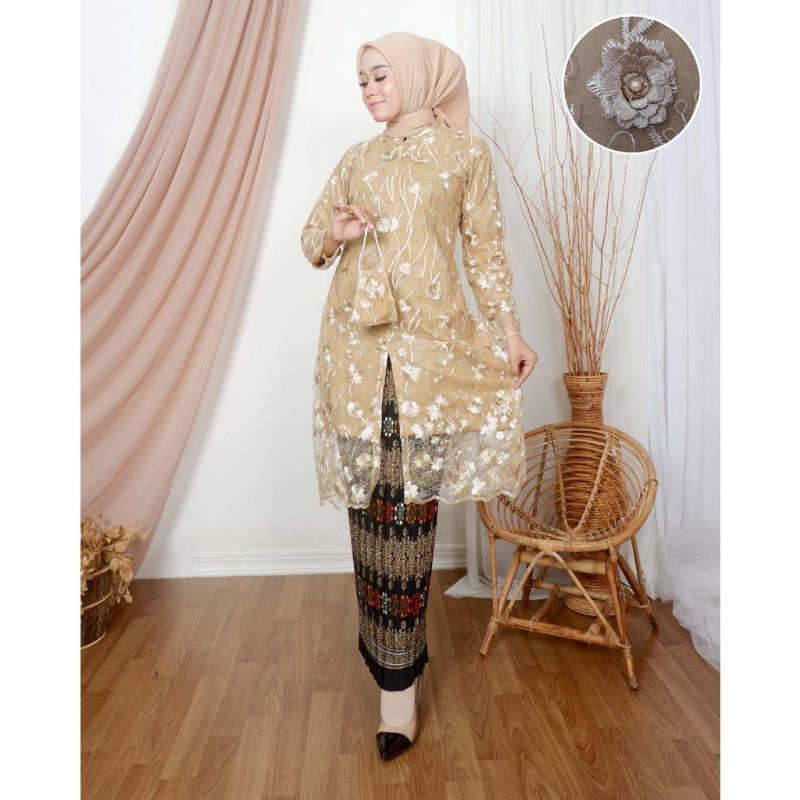 One Set Kebaya Tunik Busui Kebaya Wanita Modern Kebaya Pesta Kebaya Lamaran Kebaya Wanita Kebaya