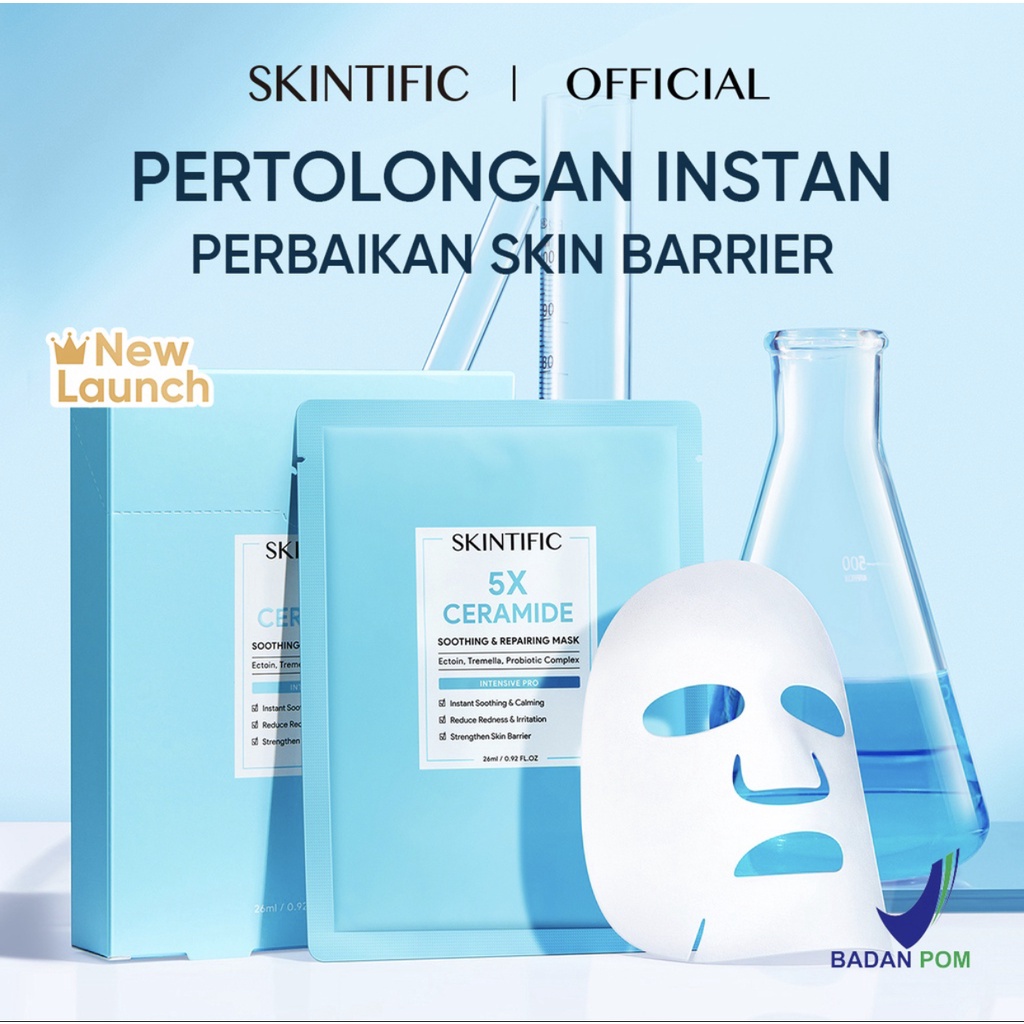 SKINTIFIC Masker Wajah 5X Ceramide Soothing and Repairing Mask