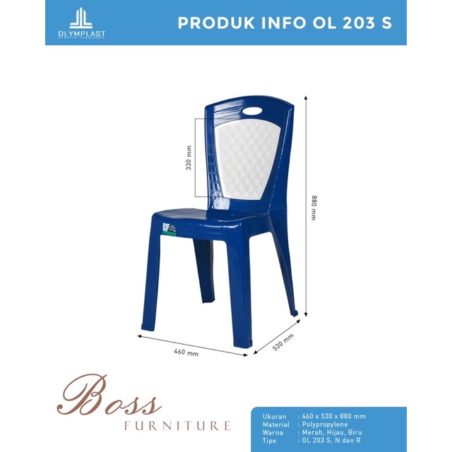 Kursi Bangku Susun Plastik Tamu Makan Serbaguna OL 203 S Olymplast